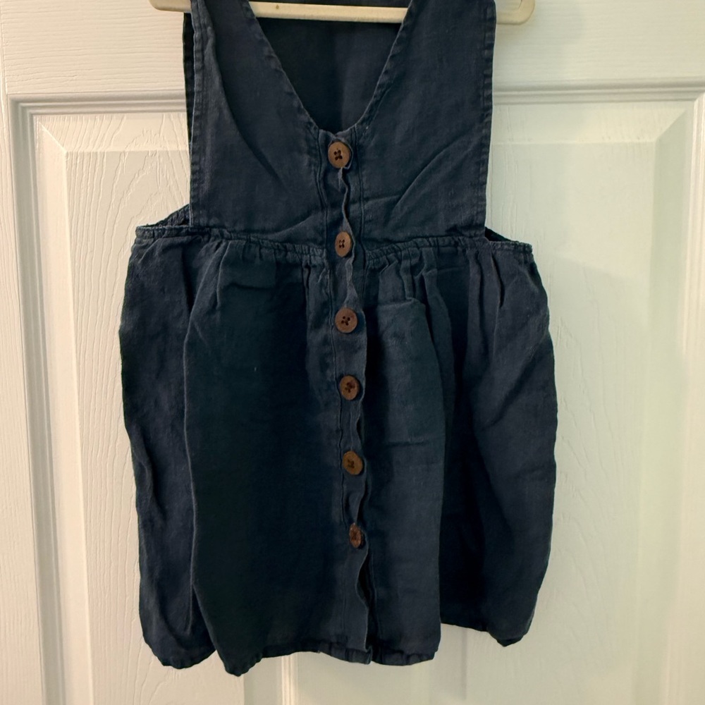 Girls Navy Blue Pinafore - Picture 2 of 3